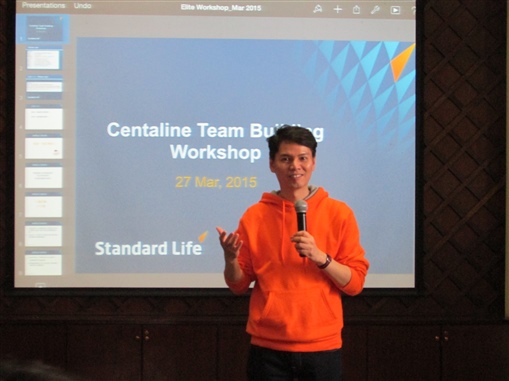 圖4：我們十分榮幸邀請到標準人壽的代表Petrus Lam為大家提供一個團隊凝聚的工作坊。